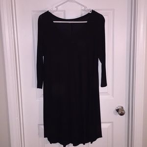 Black Three Quarter Length Sleeve Tee Shirt Dress - image 1